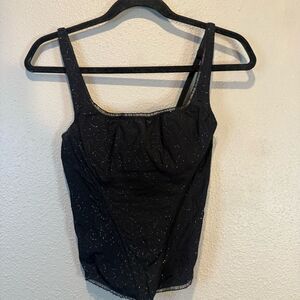 Felina Lingerie Black Glittery Bustier Tank Top 36B
